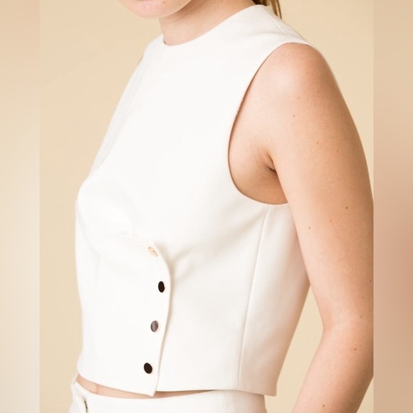TIBI Crew Neck Sleeveless Crop Top Size: M - Picture 3 of 6